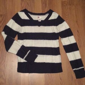 V-neck striped sweater